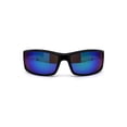 thumbnail image 2 of Locs Mens Rectangular Warp Gangster Cholo Sunglasses Black Teal Mirror, 2 of 4