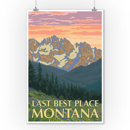 Montana - Last Best Place - Spring Flowers - Lantern Press Artwork (9x12 Art Print, Wall Decor Travel (Best Flowers To Press)
