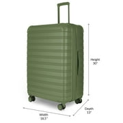 iFLY Fibertech 3.0 Matte Expandable Hardside Spinner 2-Piece Luggage Set, 20 Carry-On & 28 Checked Suitcase, Olive