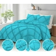 thumbnail image 3 of D.N.G. BEDDINGS 3 Piece Luxurious Diamond Ruffle Comforter Set Super Soft, All Season Pintuck 1000 TC 100% Egyptian Cotton Super Soft Twin/Twin XL Size Turquoise Blue Color, 3 of 9