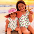thumbnail image 4 of Abcomgle Kids One Piece Swimsuit Girls Ruffled Stretchy One Piece Swimsuit for Girls Cute Strawberry Graphic Girls Swimwear, 4 of 7