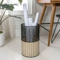 thumbnail image 4 of Happimess Harper Modern 4.13-Gallon 2-Tone Faux Wicker Cylinder Outdoor Trash Can, Black/Cream, HPM1101D, 4 of 9