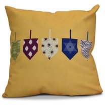 Simply Daisy Doodled Dreidels Geometric Print Outdoor Pillow
