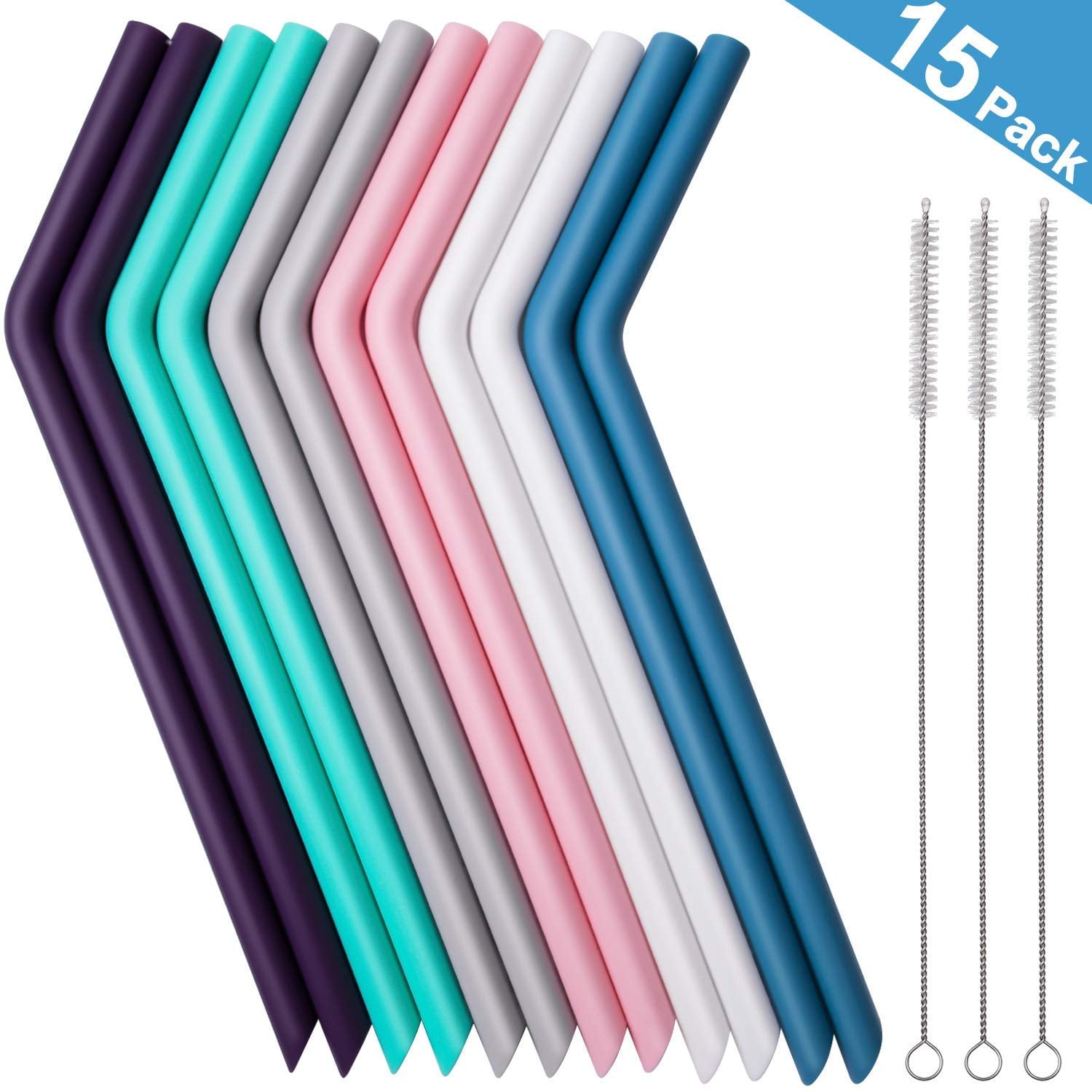 Reusable Straws,Big Silicone Drinking Straws Fit for 20&30 oz Tumblers