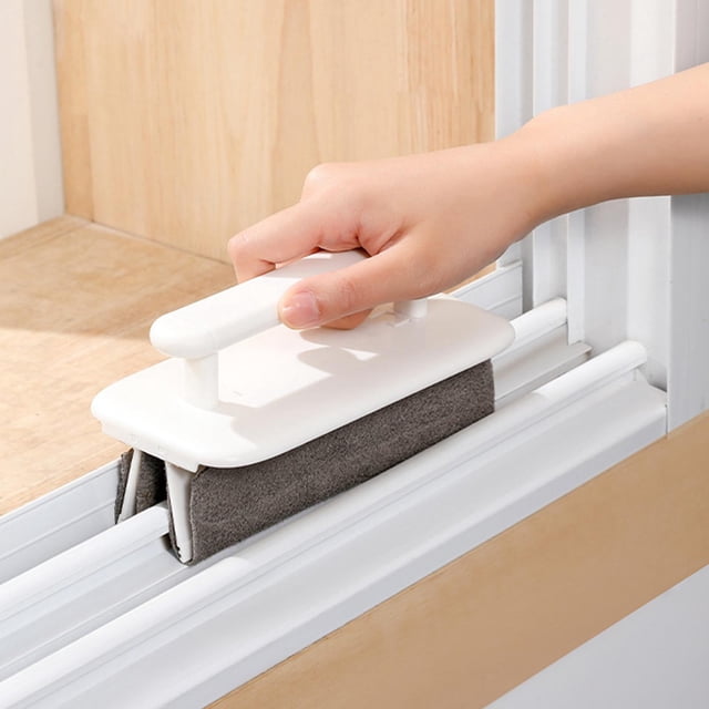 Cepillo para lavar ventanas, herramienta de limpieza de rieles de puertas corredizas, accesorio multifuncional para el hogar, herramienta de limpieza