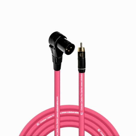 Coluber Cable Balanced Right Angle XLR Male to RCA Male Pro 3-Pin Connector