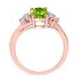 thumbnail image 3 of Mauli Jewels Rings for Women 1.45 Carat Diamond And Oval Shape Peridot Ring 4 Prong 10K Rose Gold, 3 of 6