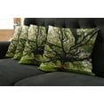 thumbnail image 2 of Ambesonne Nature Throw Pillow Cover 4 Pack, Majestic Tree Thailand, 24", Green Brown, 2 of 6