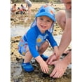 thumbnail image 6 of BemeyourBBs Newborn Baby Boy Girl One Piece Swimsuit With Sun Hat Infant Bathing Suit Rash Guard Sea Animal Octopus Print Long Sleeve Zipper Swimwear Summer Beachwear, 6 of 9