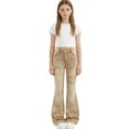 thumbnail image 5 of hengsof Embroidered Heart Flare Leg Jeans for Girls, Washed Slim Fit Stretch Denim, Bootcut Trousers with Comfort Waist, Size 6-13 Years, 5 of 6
