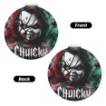 thumbnail image 2 of Qekee Chucky Print Compact Makeup Mirror Folding Mini Pocket Mirror Portable Hand Mirror Double-Sided 2 x 1x Magnification for Woman Girls-Round Shape, 2 of 9