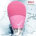 thumbnail image 4 of Cepillo de limpieza facial Masajeador de silicona Vibrador ultrasónico, Impermeable, Recargable y Exfoliante eléctrico sónico para antienvejecimiento (Rosa), 4 of 5