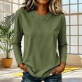thumbnail image 6 of TARIENDY Striped Shirt Women Long Sleeve Fall Layering Shirts Crewneck Basic Casual Tees Fashion Spring Clothes M, 6 of 7