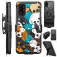 thumbnail image 1 of Compatible with T-Mobile REVVL V 4G (2021) Hybrid Luxguard Holster Phone Case Cover (Cute Teacup Dogs), 1 of 1