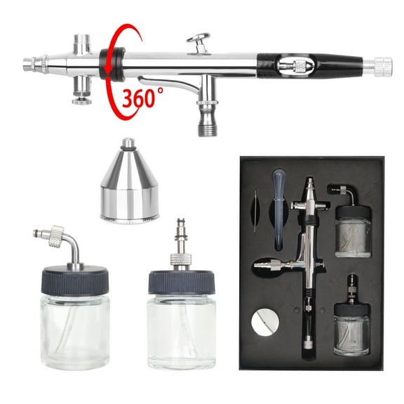 Dual Action Airbrush Pen with Rotatable Air Brush Head Gravity and Both Side Available Match Most Types Siphon Feeding