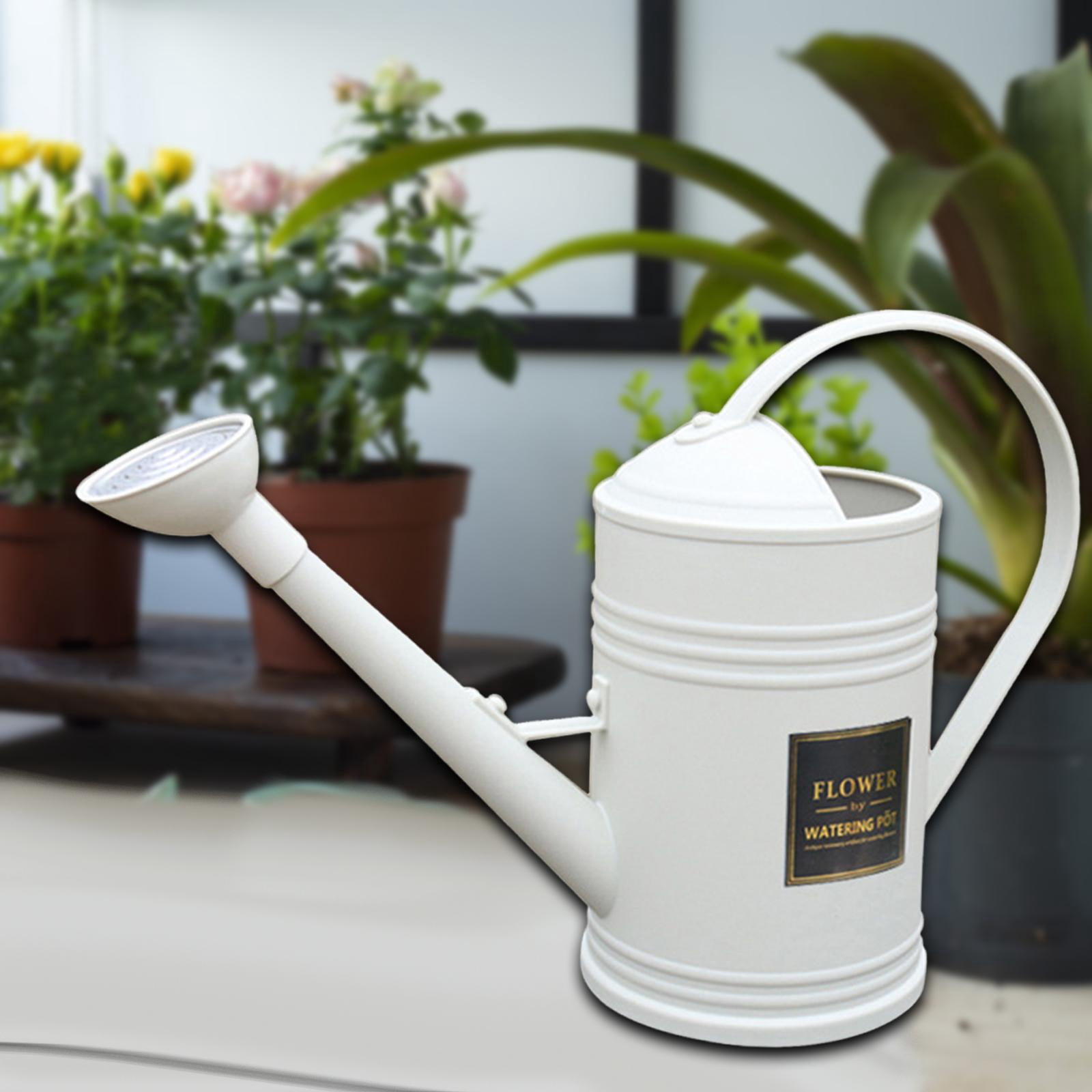 Fzaqwen Garden Watering Can 1.8L Capacity Long Nozzle Watering Bucket for Indoor Outdoor White