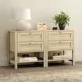 thumbnail image 7 of EYYTHUNG Tall Modern Nightstand with Drawer, Farmhouse Floor Night Stand with Open Shelf, Large Mid Century Wooden End Table, Light Oak, 7 of 7