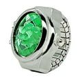 thumbnail image 2 of Eosunjian Colorful Rhinestone Ring Watch with Flip Cover Elastic Stainless Steel Band Oval Dial Women Watch Finger Ring Birthday Gift Fashion Accessories Green, 2 of 13