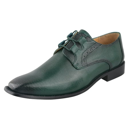 LIBERTYZENO Men s Classic Formal Oxford Shoes Lace up Leather Dress Shoes  Green
