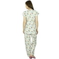 thumbnail image 5 of Bimba Women White Cotton Night Wear Pajama Set Cap Sleeve Shirt with Pyjamas, 5 of 5