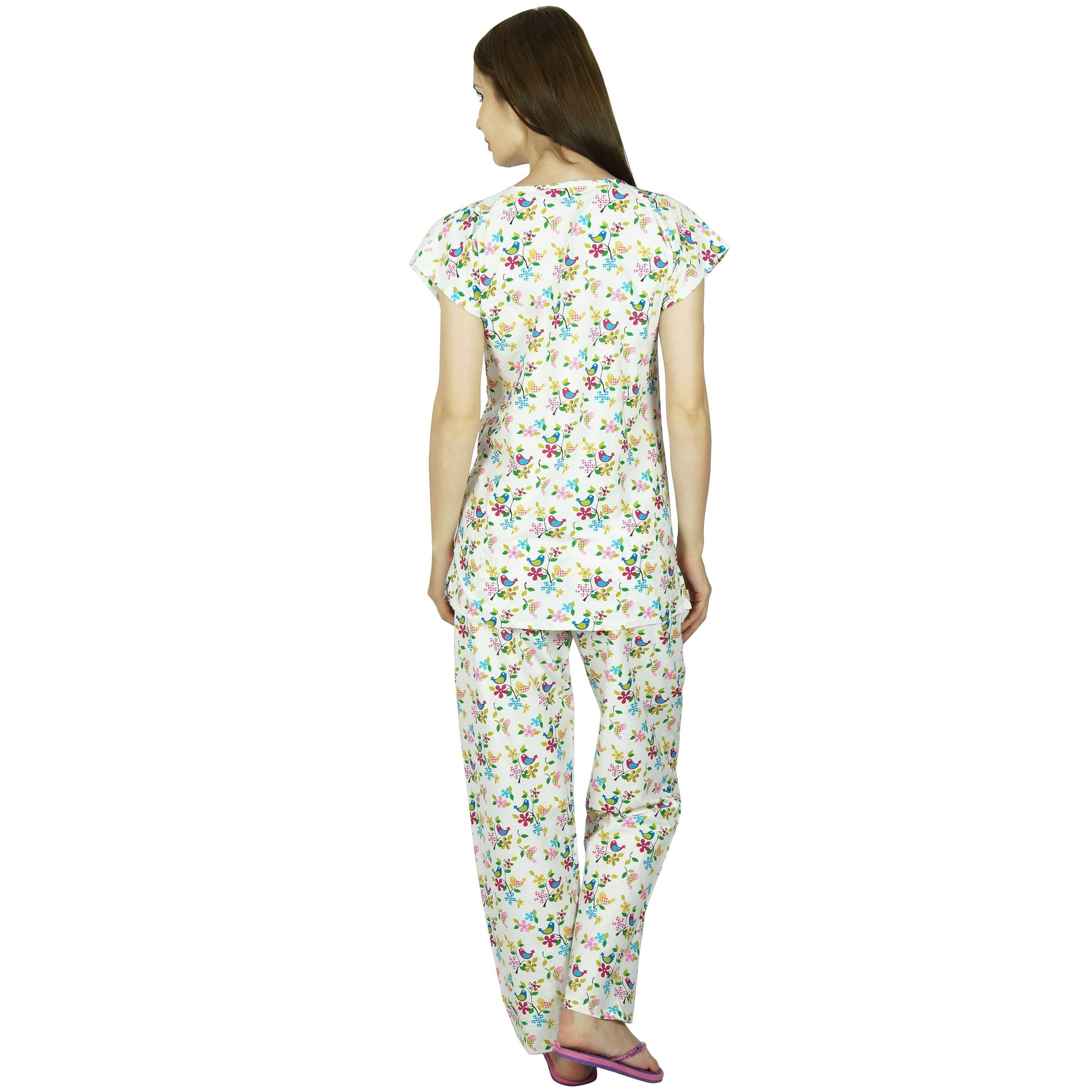 Ladies white cotton pyjamas best sale