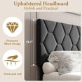 thumbnail image 4 of Eastvita Grey Upholstered Headboard Queen Bed Frame - Heavy - Duty Platform/Strong Wood Slats/No Box Spring/Noise Free/Easy Assembly, 4 of 5
