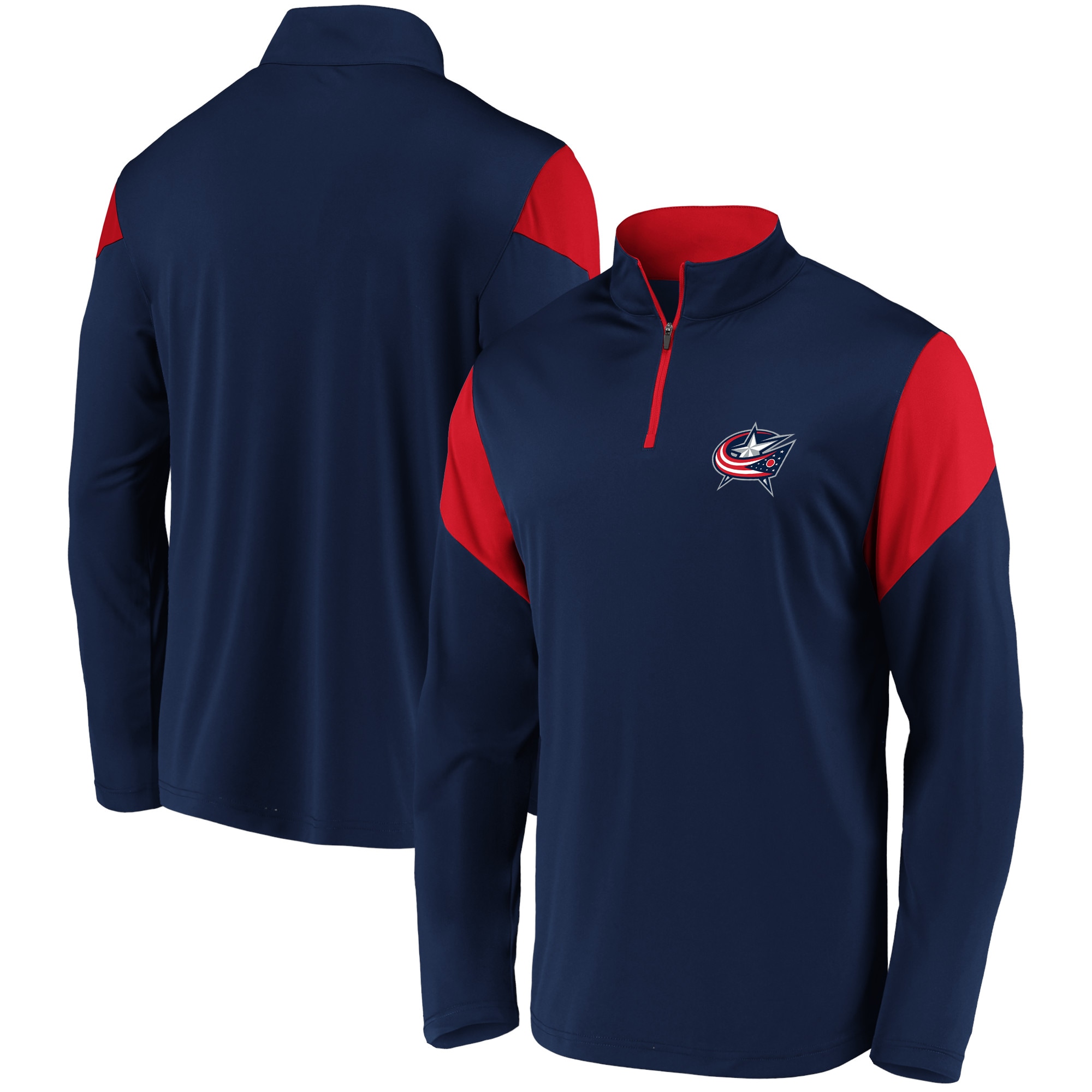 Fanatics Columbus Blue Jackets Fanatics Branded Primary Logo Quarter Zip Jacket Navy Walmart Com Walmart Com