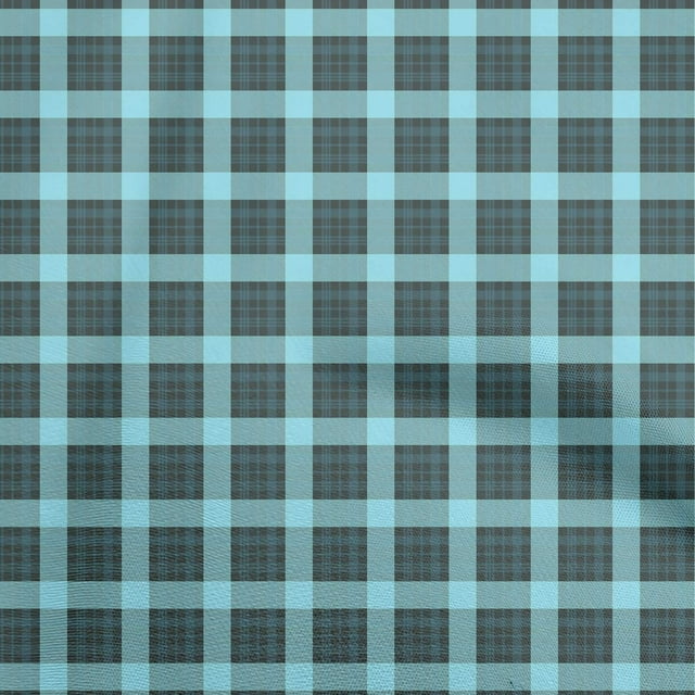 oneOone Polyester Spandex Turquoise Blue Fabric Tartan Sewing Craft Projects Fabric Prints By Yard 56 Inch Wide