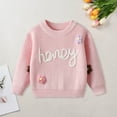 thumbnail image 2 of Gubotare Toddler Boys Crewneck Sweaters Baby Boy Girl Pullover Sweater Knit Clothes Unisex Toddler Fall Winter Warm Long Sleeve Tops Size 18 24 Months (Pink,18-24 Months), 2 of 9