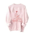 thumbnail image 2 of HOMBOM Womens Crewneck Sweatshirts Pink Winter Christmas Merry Essentials No Hood Sweatshirt for Adult Tree, 2 of 6