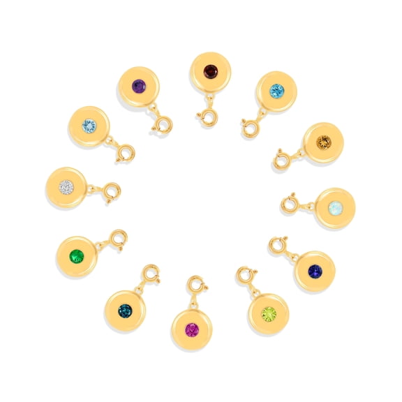 Fine Color Jewels Birthstone Charm Pendant 925 Sterling Silver Yellow Gold Plated For Women’s