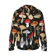 thumbnail image 2 of Goofa Various Mushrooms Printed Women's UPF 50+ Sun Protection Hoodie Jacket Lightweight Long Sleeve Sun Shirt for Women with Pocket Hiking Outdoor-Large, 2 of 9