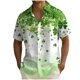 thumbnail image 2 of Ceisia Men's St. Patrick's Day Clover Print Short Sleeve Button-Down Shirt Collection | Ombre Clover Burst Print Button-Up Shirt Gifts, 2 of 9