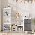 thumbnail image 6 of M optimized Kids Bookshelf Toy Storage Organizer with Reading Nook White Bookcase Seat Cushion Wooden 6-Cubby Storage Bench 2 Drawers Cabinet Shelf for Kids Room, Playroom, Nursery, 6 of 8