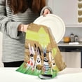 thumbnail image 3 of Easter Wooden Bunny Eggs Kitchen Tea Towels Set of 6 Absorbent Hand Dish Towels, Rabbit Spring Dishcloths Lint-Free 18x28 Inch Fast Drying for Cooking Baking Home Clean, 3 of 7