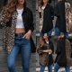 thumbnail image 4 of Moda mujer camisa de empalme estampado de leopardo cuello vuelto manga larga bolsillo de un solo pec Abanopi Medio, 4 of 7