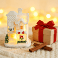 thumbnail image 5 of Glowing Snow House Christmas Decoration | Resin Winter Village Cottage with Warm Yellow LED Light | Desktop Ornament for Holiday Decor & Gift Giving, 5 of 6