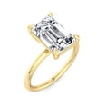 thumbnail image 4 of Melsa - Emerald Cut Moissanite Lab- Diamond Thin Band Solitaire Engagement Ring, 4 of 13