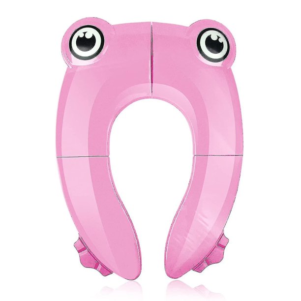 Faltbarer Kinder Toilettensitz, Tragbar Kinder Toilettentrainer Sitz, Wc Sitz Kleinkind Reise Tpfchentrainer Mit Aufbewahrungstte, Rosa Frosch Hy