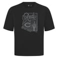 thumbnail image 2 of Men's Levelwear Black Cincinnati Reds Sunrise Luxe Signature Knit T-Shirt, 2 of 3