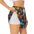 thumbnail image 3 of Lsque Colorful Pineapples1 Printed Women's Running Shorts with Liner Pockets,Elastic Quick Dry Workout Athletic Gym Yoga Shorts,Womens High Waist Shorts-Medium, 3 of 9