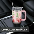 thumbnail image 7 of 40 oz Tumbler Strawberry with Handle Vacuum Insulated Travel Cup SpillProof Travel Cups Car Cup Holder Friendly for Travel Commuting, 7 of 7