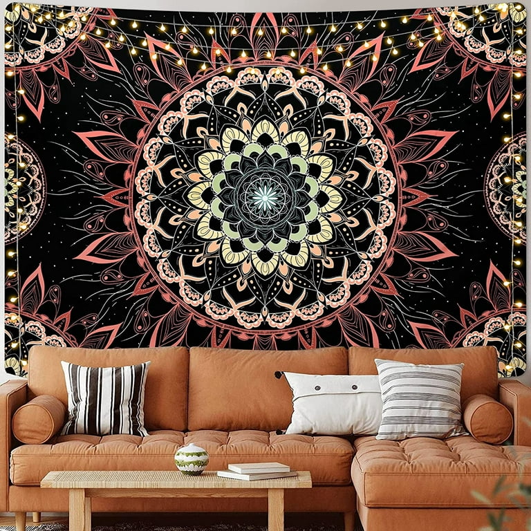 Uspring Mandala Tapestry Bohemian Tapestry Floral Aesthetic
