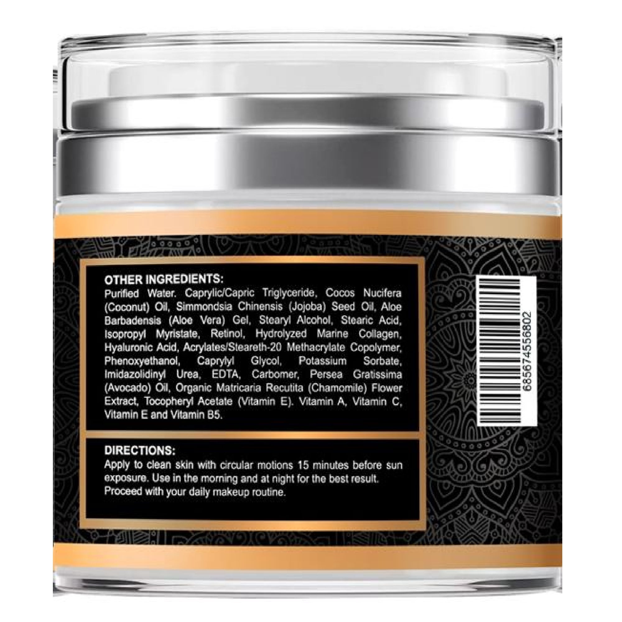 Vitamisan Retinol Collagen Cream with Hyaluronic Acid, Vitamin A C E B5 – Anti Aging Face Moisturizer, Hydrating Day & Night Cream for All Skin Types – 2 oz
