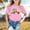 Pink, variant on Girls Short Sleeve Tee Cartoon Prints T Shirt Round Neck Tops Classic Daily Wear Yellow 8-9 Years