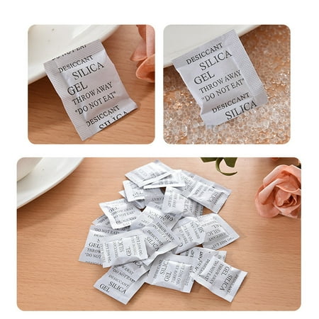 

100 Packs 1g Non-Toxic Silica Gel Desiccant Moisture Absorber Dehumidifier