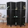 thumbnail image 4 of Milton Greens Stars Inc 4-Panel Farmhouse Wood Room Divider in Black, 4 of 5