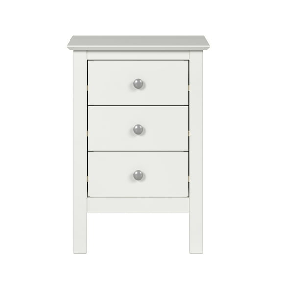 Jela Three Drawer End Table/Nightstand - White