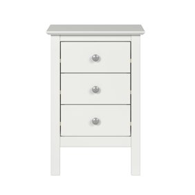 Jela Three Drawer End Table/Nightstand - White