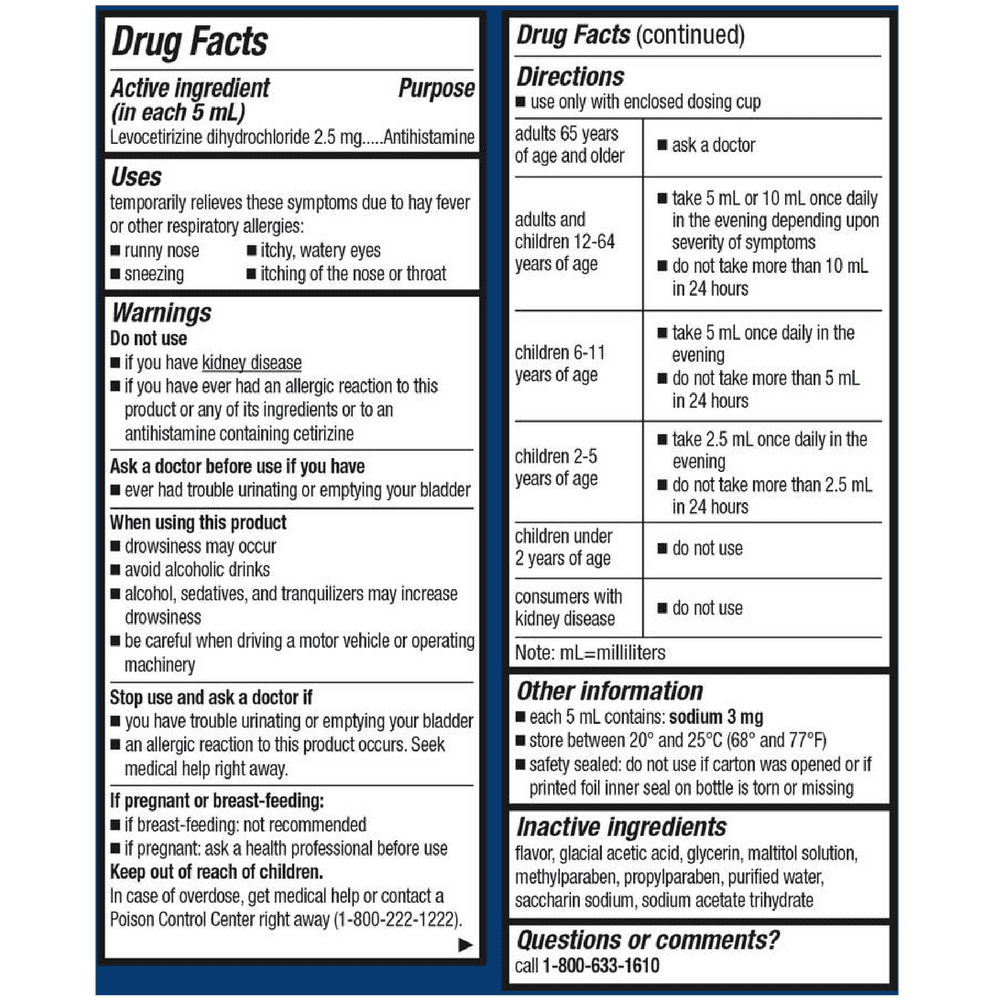 Buy Xyzal Children's 24 Hour Allergy Relief Liquid, Tutti Frutti Flavor